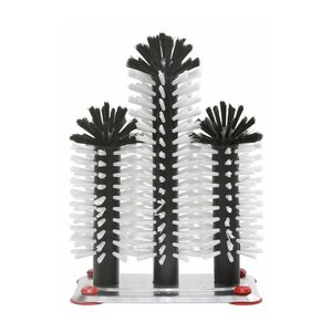 Bar Professional Brosse de Rinçage | Pied Aluminium | 3 Brosses | 180x250x180mm