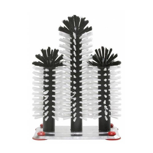 Bar Professional Brosse de Rinçage | Pied Aluminium | 3 Brosses | 180x250x180mm Bar Professional Brosse de Rinçage | Pied Aluminium | 3 Brosses | 180x250x180mm
