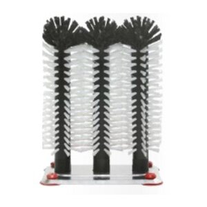 Bar Professional Brosse de Rinçage | Pied en Aluminium | 3 Brosses | 3x250mm