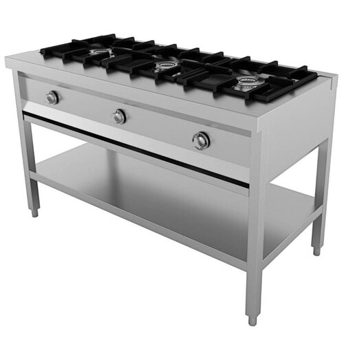 Combisteel Cuisinière à Crêpes | 3 Brûleurs 6,5 kW | 1290x600x(H)800mm