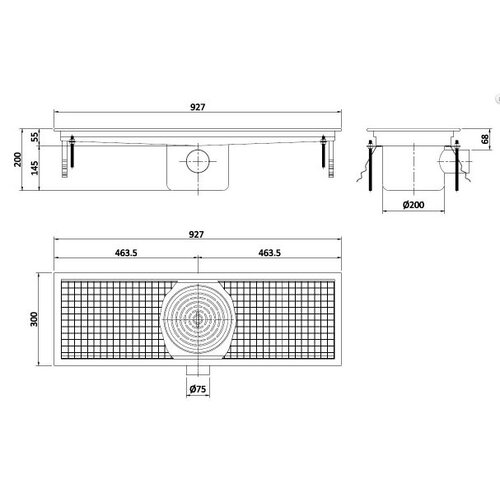 Combisteel Grille de Plancher 927 | 927x300x(H)200mm Combisteel Grille de Plancher 927 | 927x300x(H)200mm