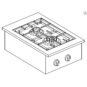 Combisteel Unité de Cuisson | Cuisinière à Gaz 4 Brûleurs | 18 kW | 600x600x(H)270mm