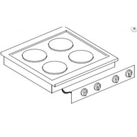 Unité de Cuisson | Cuisinière Electrique 4 Plaques | 8,2 kW | 600x600x(H)260mm