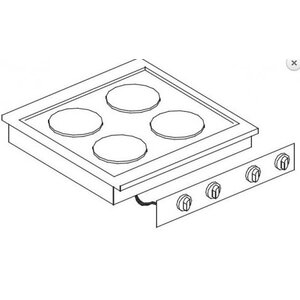 Combisteel Unité de Cuisson | Cuisinière Electrique 4 Plaques | 8,2 kW | 600x600x(H)260mm