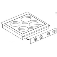 Unité de Cuisson | Cuisinière en Céramique 4 Zones | 8,2 kW | 600x600x(H)260mm