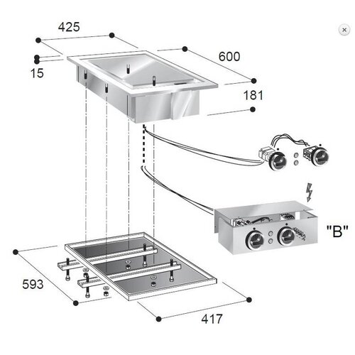 Combisteel Plaque de Cuisson Electrique | Lisse | Chromé | 3,9 kW | 425x600x(H)181mm Combisteel Plaque de Cuisson Electrique | Lisse | Chromé | 3,9 kW | 425x600x(H)181mm