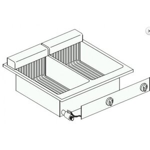 Combisteel Friteuse Electrique | 2x 10 Litres | 11 kW | avec Robinet de Vidange | 600x600x(H)356mm