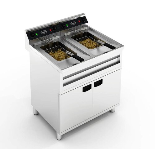 Combisteel Friteuse Electrique | Modèle Autonome | 2x 12 Litres | 2x6 kW | 800x700x(H)850mm