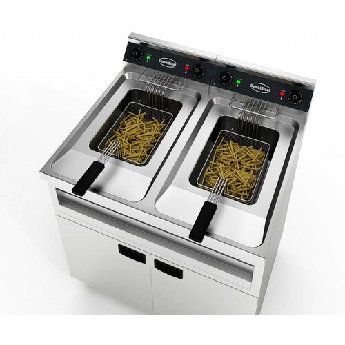 Combisteel Friteuse Electrique | Modèle Autonome | 2x 12 Litres | 2x6 kW | 800x700x(H)850mm