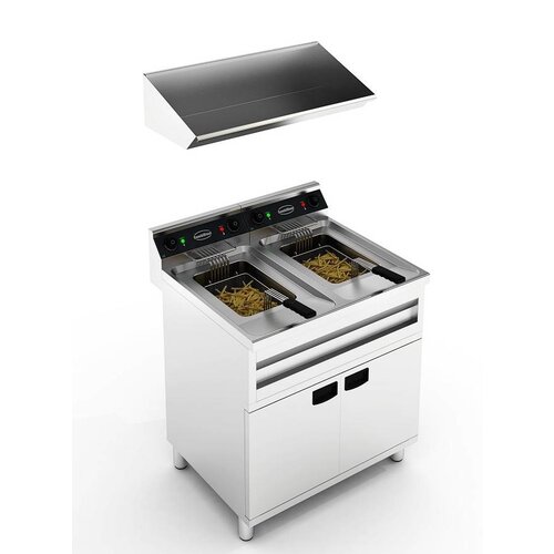 Combisteel Friteuse Electrique | Modèle Autonome | 2x 12 Litres | 2x6 kW | 800x700x(H)850mm