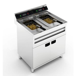 Combisteel Friteuse Electrique | Modèle Autonome | 2x12 Litres | 2x9 kW | 800x700x(H)850mm Combisteel Friteuse Electrique | Modèle Autonome | 2x12 Litres | 2x9 kW | 800x700x(H)850mm