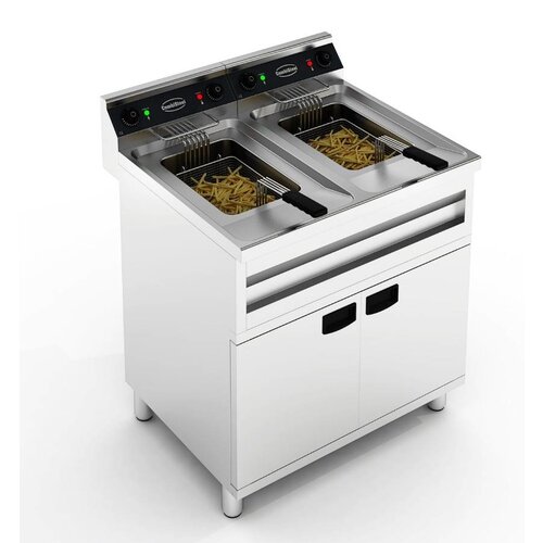 Combisteel Friteuse Electrique | Modèle Autonome | 2x12 Litres | 2x9 kW | 800x700x(H)850mm Combisteel Friteuse Electrique | Modèle Autonome | 2x12 Litres | 2x9 kW | 800x700x(H)850mm