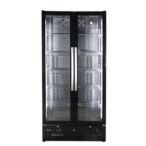 Combisteel Réfrigérateur de Bar | Noir | Modèle Haut | Portes en Verre | 458 Litres | 900x515x(H)1820mm