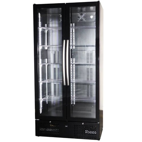 Combisteel Réfrigérateur de Bar | Noir | Modèle Haut | Portes en Verre | 458 Litres | 900x515x(H)1820mm