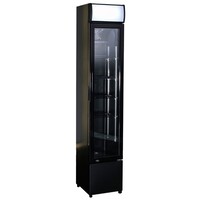 Vitrine Réfrigérée | Noir | Porte en Verre | 105 Litres | Modèle Etroit | 360x422x(H)1880mm