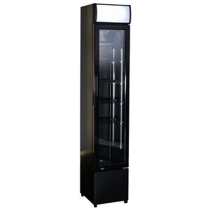 Combisteel Vitrine Réfrigérée | Noir | Porte en Verre | 105 Litres | Modèle Etroit | 360x422x(H)1880mm