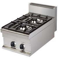 Base 700 Cuisinière à Gaz | 2 Brûleurs | 2x 6 kW | 400x700x(H)290mm