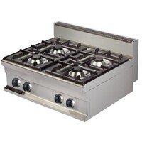 Cuisinière à Gaz | Base 700 | 4 Brûleurs | 4x 6 kW | 800x700x(H)290mm