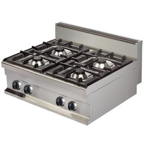 Combisteel Cuisinière à Gaz | Base 700  | 4 Brûleurs | 4x 6 kW | 800x700x(H)290mm