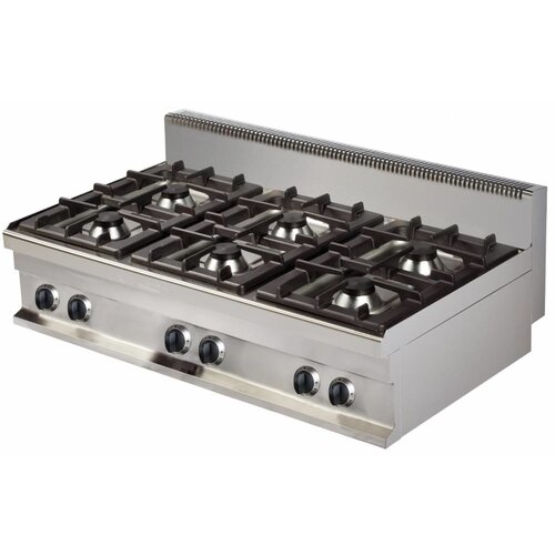 Combisteel Cuisinière à Gaz | Base 700 | 6 Brûleurs | 6x 6 kW | 1200x700x(H)290mm