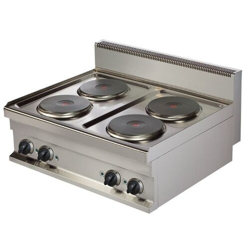 Combisteel Cuisinière Electrique | Base 700 | 4 Plaques | 4x 2,6 kW | 800x700x(H)290mm Combisteel Cuisinière Electrique | Base 700 | 4 Plaques | 4x 2,6 kW | 800x700x(H)290mm