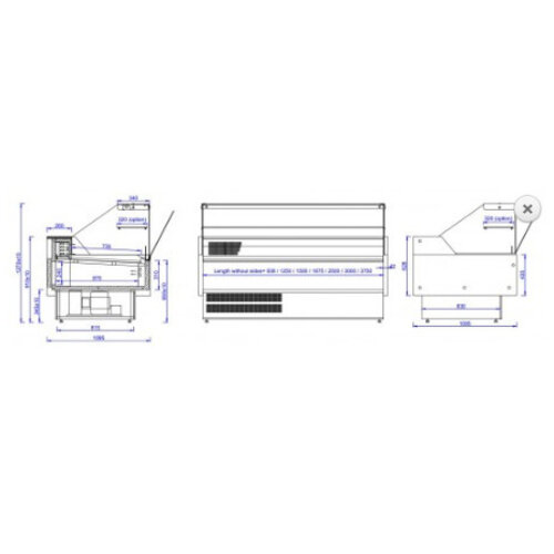 Combisteel Comptoir Vitrine Réfrigérée Morris | +1/ +10°C | avec Eclairage | Disponible en 4 Tailles