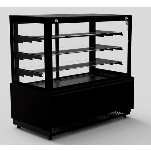 Combisteel Comptoir Vitrine Réfrigérée Nero | Noir | +4/ +12°C | Eclairage LED | Disponible en 2 Tailles
