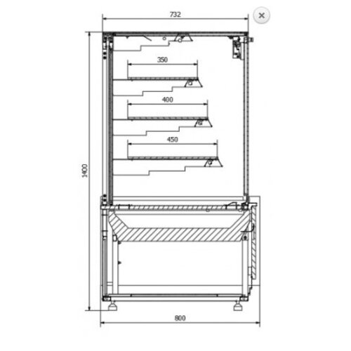 Combisteel Comptoir Vitrine Réfrigérée Nero | Noir | +4/ +12°C | Eclairage LED | Disponible en 2 Tailles