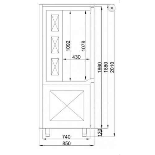 Combisteel Machine à Glaçons | Refroidisseur à Ventilation | Pro Line | 15x 1/1GN | 800x850x(H)2010mm