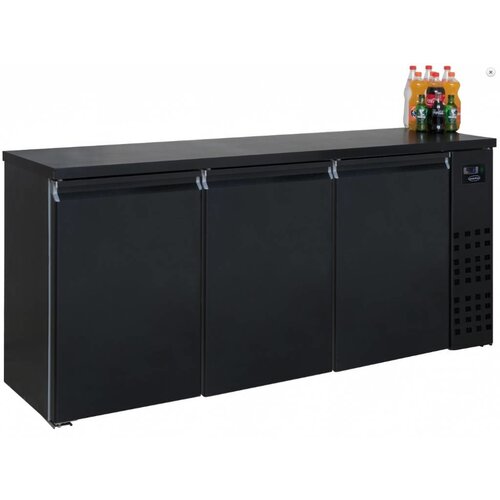 Combisteel Réfrigérateur de Bar | Noir | 3 Portes | 500 Litres | 1940x550x(H)950mm