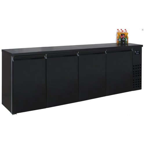 Combisteel Réfrigérateur de Bar | Noir | 4 Portes | 680 Litres | 2490x550x(H)950mm