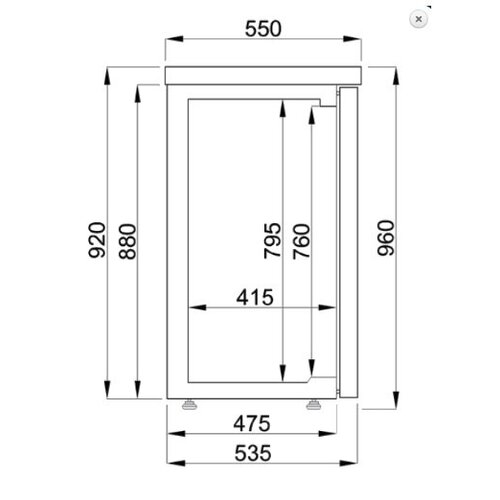 Combisteel Réfrigérateur de Bar | Noir  | 2 Portes en Verre | 320 Litres | 1380x550x(H)950mm