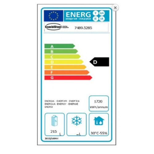 Combisteel Réfrigérateur de Bar | Noir  | 2 Portes en Verre | 320 Litres | 1380x550x(H)950mm