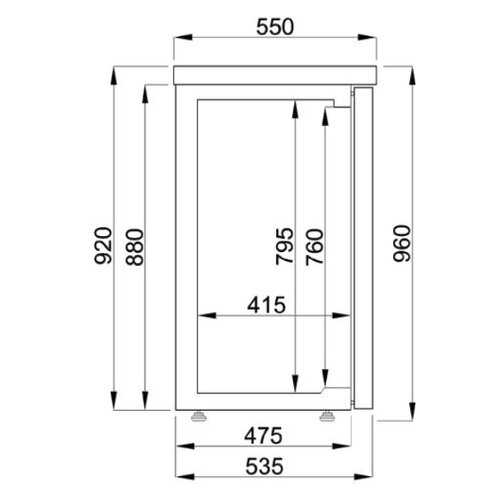 Combisteel Réfrigérateur de Bar | Noir  | 3 Portes en Verre | 500 Litres | 1940x550x(H)950mm