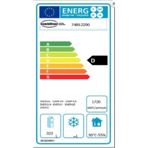 Combisteel Réfrigérateur de Bar | Noir  | 3 Portes en Verre | 500 Litres | 1940x550x(H)950mm