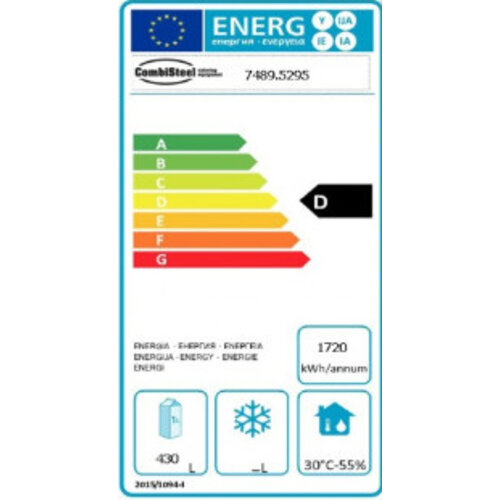 Combisteel Réfrigérateur de Bar | Noir  | 4 Portes en Verre | 680 Litres | 2490x550x(H)950mm