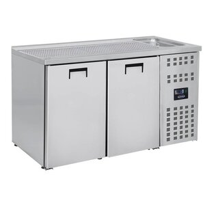 Combisteel Refroidisseur de Bière | 2 Portes | avec Evier à Droite (300x500mm) | 1550x700x(H)960mm