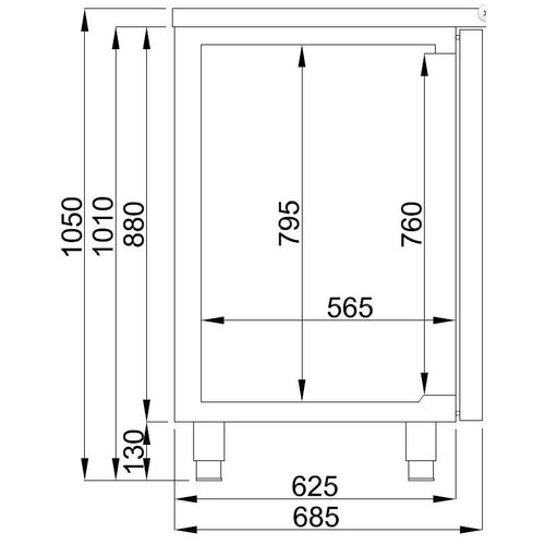 Combisteel Refroidisseur de Bière | 2 Portes | avec Evier à Droite (300x500mm) | 1550x700x(H)960mm