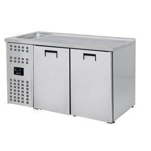 Combisteel Refroidisseur de Bière | 2 Portes | avec Evier à Gauche (300x500mm) | 1550x700x(H)960mm