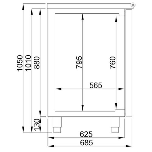 Combisteel Refroidisseur de Bière | 2 Portes | avec Evier à Gauche (300x500mm) | 1550x700x(H)960mm