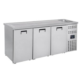 Combisteel Refroidisseur de Bière | 3 Portes | Evier à Droite (300x500mm) | 2100x700x(H)960mm