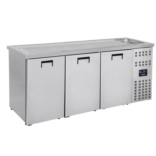 Combisteel Refroidisseur de Bière | 3 Portes | Evier à Droite (300x500mm) | 2100x700x(H)960mm
