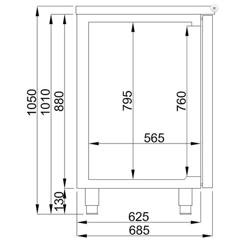 Combisteel Refroidisseur de Bière | 3 Portes | Evier à Gauche (300x500mm) | 2100x700x(H)960mm