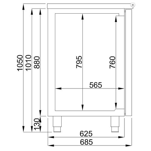 Combisteel Refroidisseur de Bière | 3 Portes | Double Evier à Droite (300x500mm) | 2500x700x(H)960mm