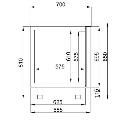 Combisteel Comptoir Réfrigéré | Pro Line | 2 Portes et 2 Tiroirs | 474 Litres | 1785x700x(H)850mm