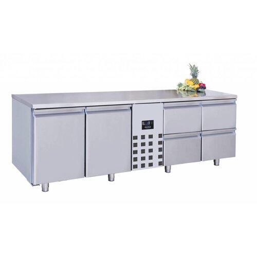 Combisteel Comptoir Réfrigéré | Pro Line | 2 Portes et 4 Tiroirs | 632 Litres | 2270x700x(H)850mm Combisteel Comptoir Réfrigéré | Pro Line | 2 Portes et 4 Tiroirs | 632 Litres | 2270x700x(H)850mm