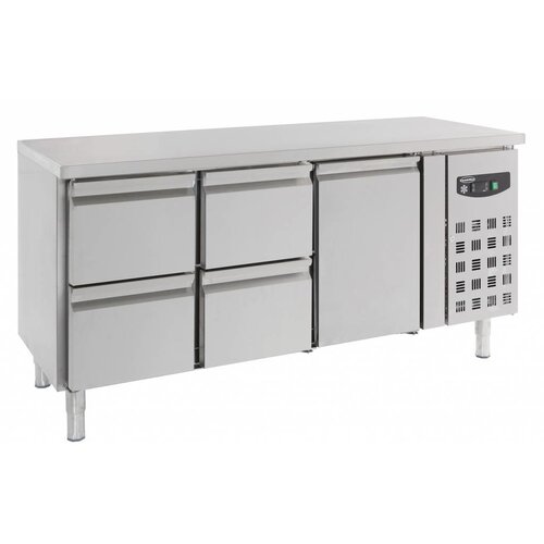 Combisteel Comptoir Réfrigéré | 1 Porte et 4 Tiroirs | 417 Litres | 1795x700x(H)850mm Combisteel Comptoir Réfrigéré | 1 Porte et 4 Tiroirs | 417 Litres | 1795x700x(H)850mm