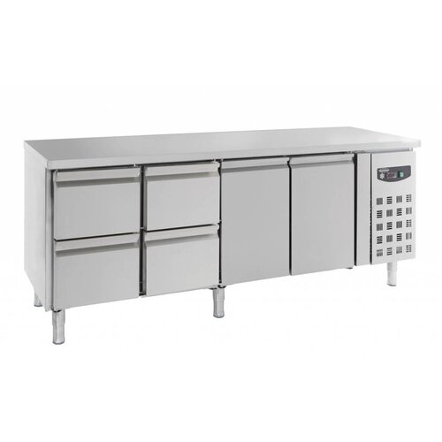 Combisteel Comptoir Réfrigéré | 2 Portes et 4 Tiroirs | 553 Litres | 2230x700x(H)850mm Combisteel Comptoir Réfrigéré | 2 Portes et 4 Tiroirs | 553 Litres | 2230x700x(H)850mm