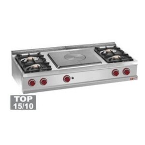 Diamond Cuisinière 4 Feux Vifs | Plaque Coup de Feu Centrale | Gaz  | 1500x700(730)xh250/320mm