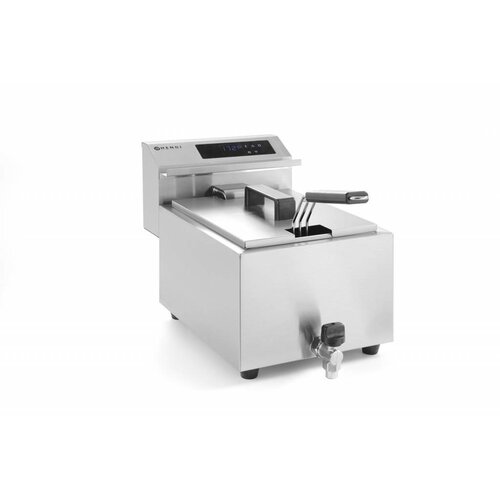 Hendi Friteuse Numérique | Mastercook | 8 Litres | avec Robinet de Vidange | 3,5 kW | 300x515x(H)345mm